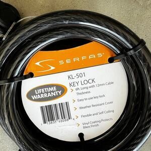 SERFAS bike lock cable SERFAS KL-501 key lock 6 foot